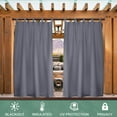 thumbnail image 5 of Lapalife Outdoor Patio Curtains Waterproof, Tab Top 52" x 84" Blackout Privacy Thermal Insulated Curtains for Pergola Porch, 1 Panel, Dark Gray, 5 of 7