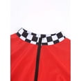 thumbnail image 5 of TiaoBug Woman's Race Costume Car Driver Dress Halloween Cosplay Checkerboard A-line Party Dresses Red M, 5 of 7