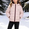 thumbnail image 6 of yillto Winter Puffer Jacket for Boys Girls Lightweight Full Zipper Long Sleeve Hooded Jacket Trendy Toddler Kids Coat, 6 of 7