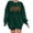 Dark Green 0826 sweatshirts, variant on Halloween Sweatshirts for Women Plus Size Trendy Spooky Vibes Letter Printed Graphic Tops Fall Long Sleeve Drop Shoulders Pullovers Tshirts Beige M