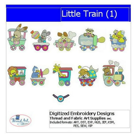 Little Train(1) Embroidery Designs - All Popular Formats Included - Loaded on USB Stick