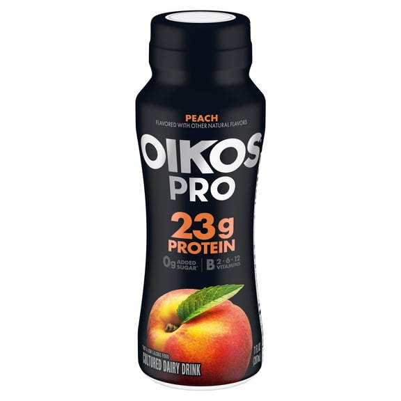 Oikos Pro 23g Protein, Peach Cultured Dairy Drink Bottle, 7 fl oz
