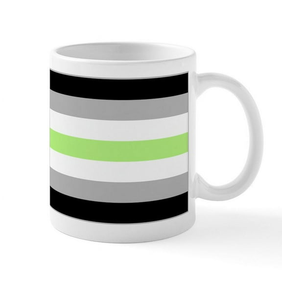 CafePress - Agender Pride Flag Mug - 11 oz Ceramic Mug - Novelty Coffee Tea Cup