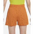 thumbnail image 3 of Nike Dri-FIT Breezy Big Kids' (Girls') High-Waisted Training Shorts Color: Monarch/Dark Russet Size: S, 3 of 5