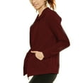 thumbnail image 3 of Women's Zip Up Active Yoga Gym Casual Thin Cotton Long Sleeve Jacket Hoodie (Burgundy, Medium), 3 of 3