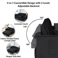 thumbnail image 5 of MIKIBAMA 55" Velvet 3 In 1 Convertible Sofa Bed with Side Pockets & Adjustable Backrest, Perfect for Living Room,Black, 5 of 7