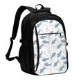 thumbnail image 1 of Disketp Cute Shark Mochila de Viaje Estampada para Laptop con Puerto de Carga USB, Mochila Impermeable para Computadora – Regalo para Hombres y Mujeres, 1 of 7