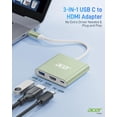 thumbnail image 2 of Acer USB-C to HDMI Adapter 4K 100W PD USB 3.0 Multiport, 2 of 8