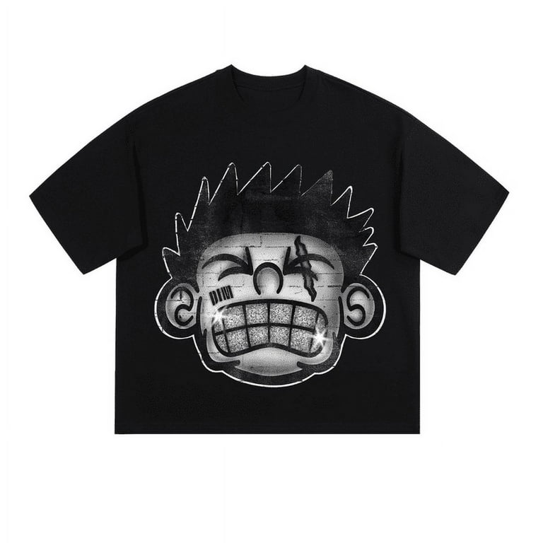 Men's Cropped T-Shirt Fashion Graphic Tees Streetwear Casual