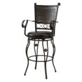 thumbnail image 6 of Linon Ellie 30" Big and Tall Swivel Bar Stool Faux Leather Padded Seat in Black, 6 of 12