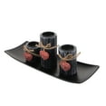 thumbnail image 1 of Juego de portavelas decorativo para mesa de centro con bandeja y piedras, centro de mesa para sala de estar, comedor, dormitorio, entrada y decoración de mesa, 1 of 8
