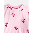 thumbnail image 2 of Wonder Nation Girls Velour Long Sleeve Top and Sleep Pants, 2-Piece Pajama Set, Sizes 4-18, 2 of 3