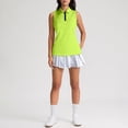 thumbnail image 7 of Nestiefly Womens Sleeveless Golf Shirts - Quarter Zip UPF 50+ Collared Polo Shirts, Quick Dry Zip Up Tennis Sports Active Tee Fluorescent Green M, 7 of 7