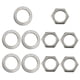 thumbnail image 4 of Paquete de 5 tuercas de conector de guitarra eléctrica Yuyangstore Arandelas de 9 Plata, 4 of 7
