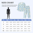 thumbnail image 4 of Susaid Daisies Flowers Print Men's Long Sleeve Pajama Set, Two-Piece Button-Down Loungewear PJs Set, Comfortable Sleepwear for Relaxation-Large, 4 of 7
