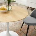 thumbnail image 5 of Modway Lippa 39.5" Round Modern Wood/Metal Dining Table in Natural/White, 5 of 6