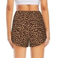 thumbnail image 4 of Vsdgher Leopard Printed Print Women's Running Double Layer Shorts High Waisted with Pockets Elastic Yoga Workout Athletic Gym Sports, 4 of 8