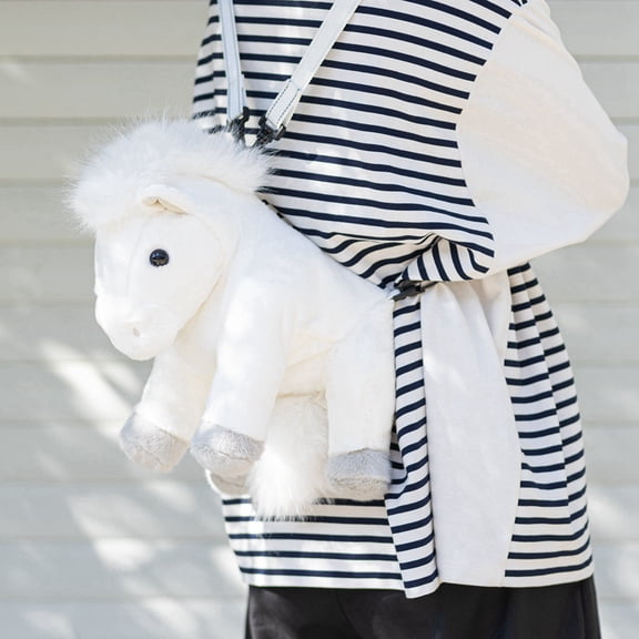 Baguery Stuffed Animals Backpack, Cute Horse plush Backpack, Realistic Animal Handcrafted Daypack with Adjustable Straps, Birthday Gifts for Women, Tuxedo Horse​