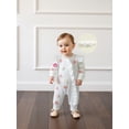 thumbnail image 4 of Loicainy Newborn Baby Girl 3D Floral Romper 3 6 12 Months Long Sleeve Round Neck Ruffle Jumpsuit with Headband Fall Spring Set, 4 of 10