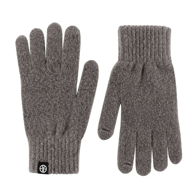 Couples Winter Gloves Warm Wool Knitted Outdoor Cold Weather Touchscreen Compatible Solid Color Adult Handwear
