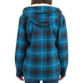 thumbnail image 3 of Boston Traders Women's Quilted Long Sleeve Plush LINED FLANNEL Shirt Jacket S/Blue, 3 of 3
