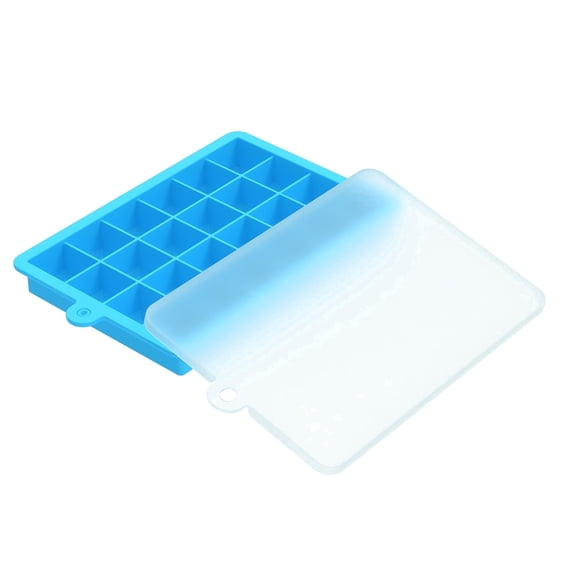 Silicone Ice Cube Tray with Lid, 24 Grid Easy Release Freezer Ice Mold, Small Cube Maker for Whiskey, Coffee, Juice, Homemade Snack - 1 Pack