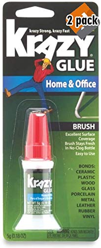 Krazy Glue Home & Office Brush On Super Glue, Brush Applicator, 5 Grams (2 Pack) - image 2 of 3