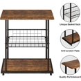 thumbnail image 3 of Walspor 3 Tier End Table with Storage Shelf,Wood and Metal Side End Table Nightstand Sofa End Table Storage Shelf For Living Room Bedroom Furniture,Rustic Brown, 3 of 9
