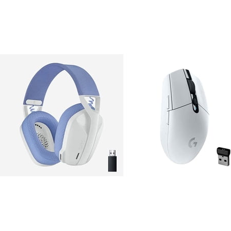 Logitech G435 Lightspeed And Bluetooth Wireless Gaming Headset White & 05 Lightspeed Wireless Gaming Mouse White