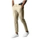 thumbnail image 2 of Pantalones largos para hombre, de color liso, elásticos, ajustados, de corte bajo, informales, transpirables, para hombre, 2 of 6
