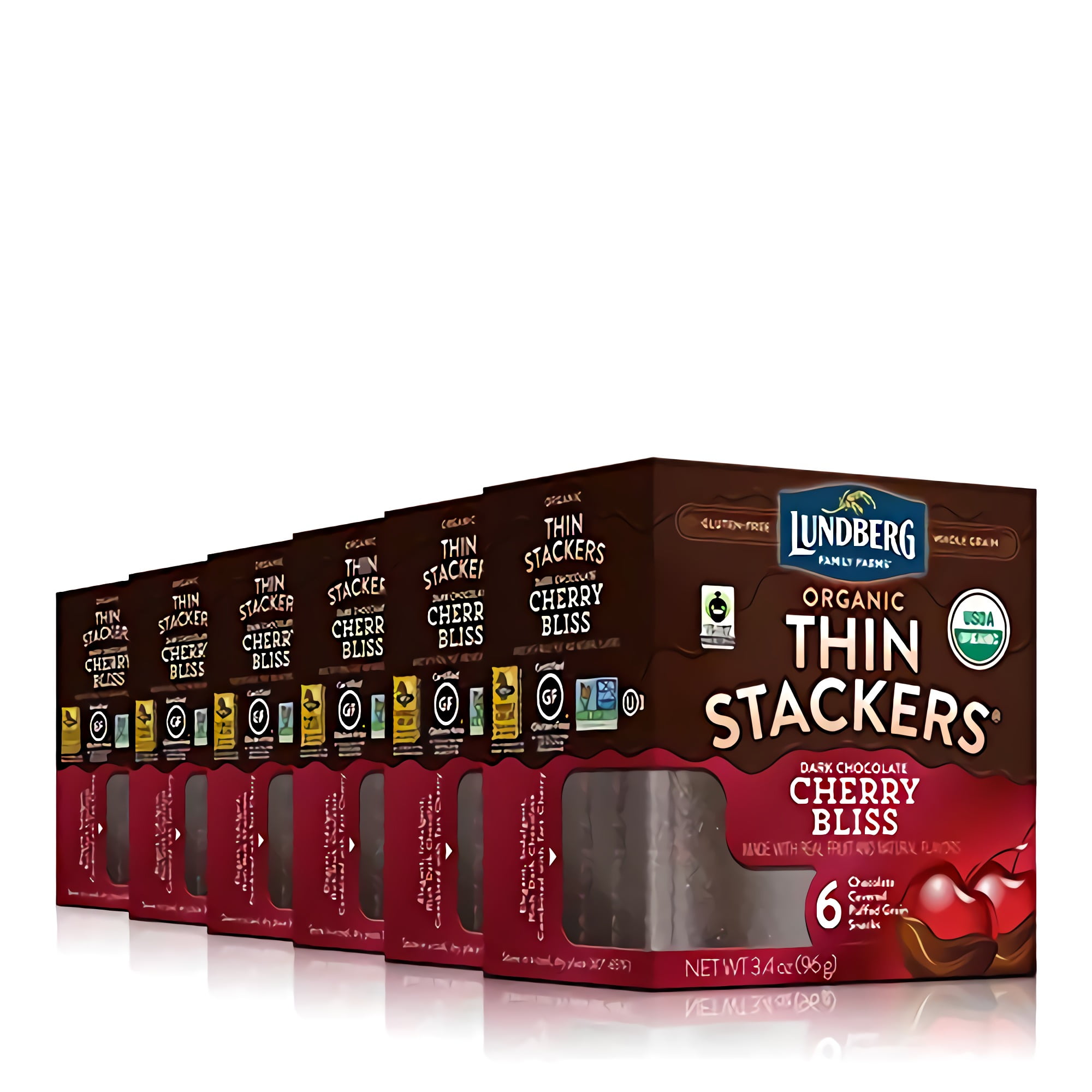 Lundberg Organic Chocolate Thin Stackers, Cherry Bliss, 3.4 oz (6 Count