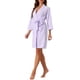 thumbnail image 4 of Bata de baño de waffle para mujer INSPIRE CHIC, suave de chenilla, kimono, spa y baño, longitud media, color morado, 4 of 6