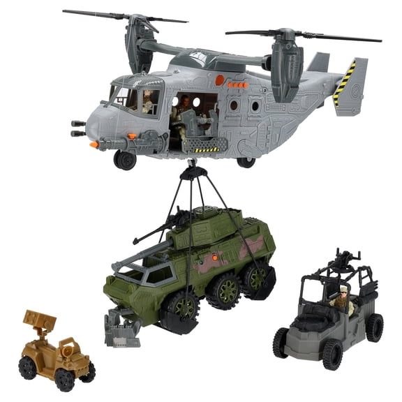 Adventure Force Giant Military Helicopter Play Set, 37 Pieces