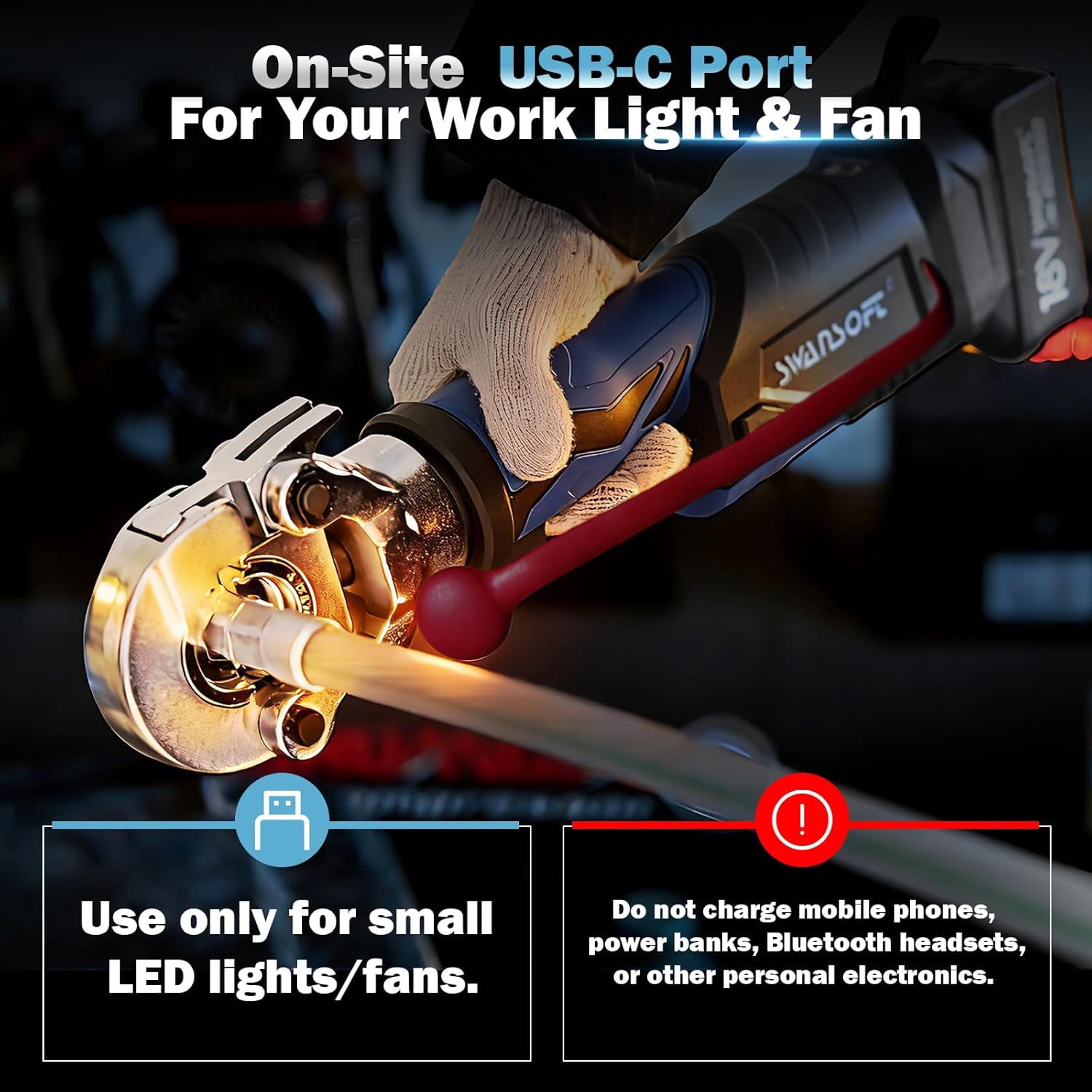 SWANSOFT Electric Hydraulic Crimping Tool,  Battery Cable Lug Crimping Tool Kit 600B