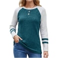 thumbnail image 2 of NominalSnug Long Sleeve Shirts for Women Lightweight Sweaters Fall Outfits 2026 Color Block Winter Clothing Dressy Casual Pullovers, 2 of 8