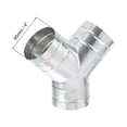 thumbnail image 2 of Uxcell 4 inch 3 Way Duct Splitter Y Connector Air Vent Duct Hose Exhaust Pipe Adapter, 2 of 5