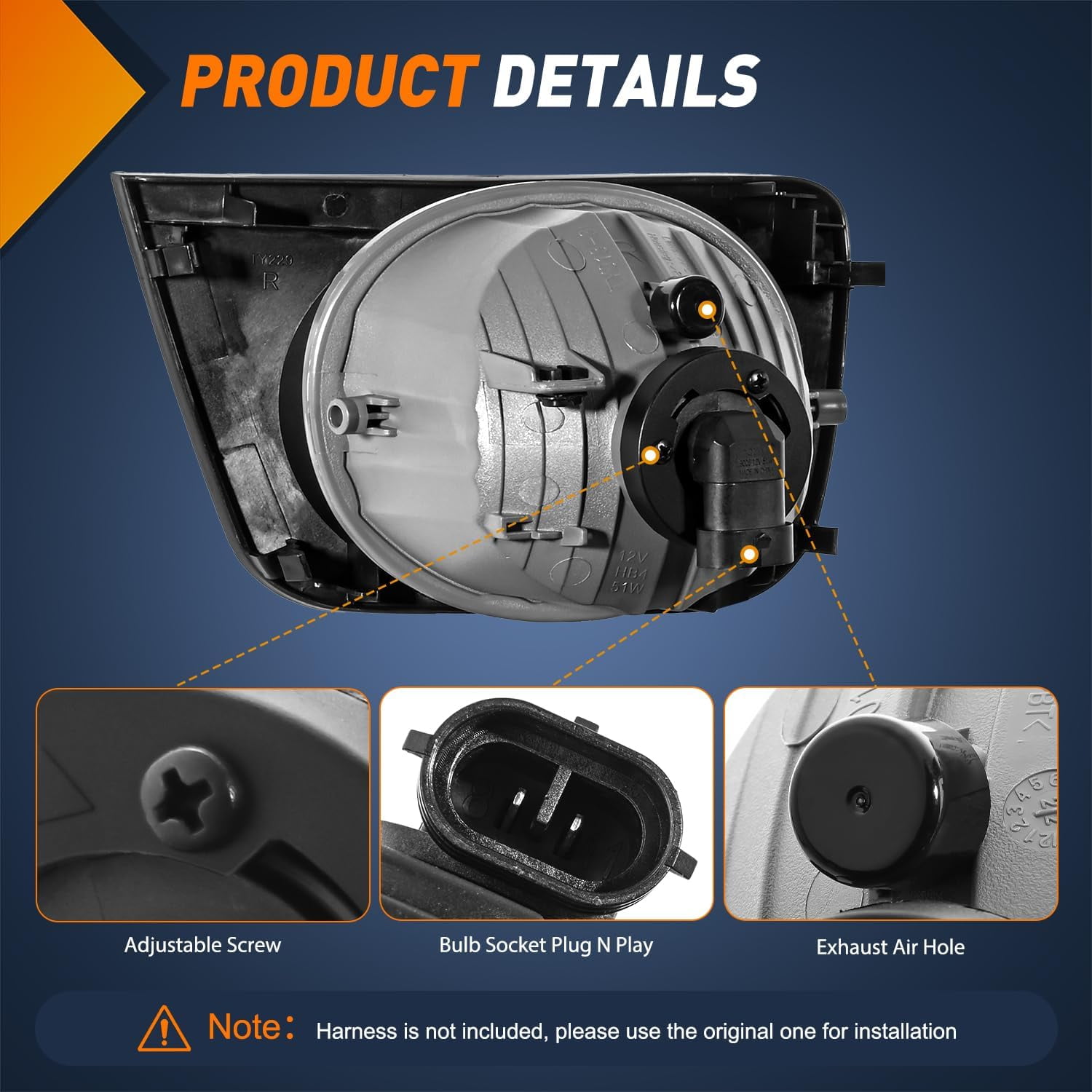 Nilight Fog Lights Assembly Compatible with 2006 2007 2008 2009 Toyota 4runner Left Driver and Right Passenger Side Clear Lens w/9006 12V 51W Bulbs