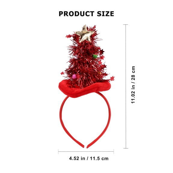 Raindrops 2Pcs Headpiece Hair Decoration Red Chic Design Christmas Tree Shape Photo Prop
