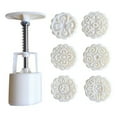 thumbnail image 1 of Lefu Premium Mooncake Press Molds: Create exquisite 50g Flower Moon Cakes with 6, 1 of 10