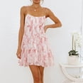 thumbnail image 4 of Kcodviy Women Spring and Summer Petite Summer Dresses for Women Petite Length Resort Style Printed Suspender Knee Length Summer Dresses Dress Mini Dress, 4 of 9