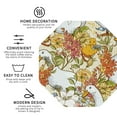 thumbnail image 3 of Honeii Ducks and Flowers print Leather Coaster Set of 4, ideal for safeguarding your furniture from drinks spills and effortless cleanup-Octagon, 3 of 6