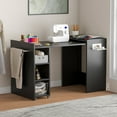 thumbnail image 6 of Advwin Folding Wall-Mount Manicure Table Nail Desk with Storage Shelves & Fabric Drawer,  Multipurpose Compact Corner Side Table for Small Space, Black, 6 of 9