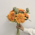 thumbnail image 1 of XmhyTop-A Flores artificiales, 1 pieza de girasol simulado, ramo de girasol falso de tela y plástico para decoración de la puerta de entrada de la sala de estar del hogar, amarillo, 1 of 5
