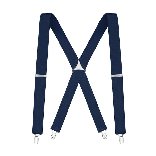 Buyless Fashion Suspenders for Men - 48" Elastic Adjustable Straps 1 1/4" - X Back