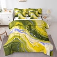 thumbnail image 1 of YST 7 Piece Yellow Swirl Comforter Set, Gold Marble, Queen, 1 of 4