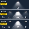 thumbnail image 2 of TECKNET 231 LED Solar Motion Lights Outdoor, 300° Angle & 3 Lighting Modes, PIR Motion Sensor & IP65 Security Solar Wall Lights for Fence Front Door Yard Deck Garden Garage(4 Pack), 2 of 8