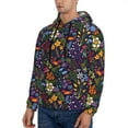 thumbnail image 3 of Wukai Flowers And Birds Print Men Hoodies Fleece Sweatshirts Long Sleeve Sweaters Pullover Fall Outfits Winter Clothes-3X-Large, 3 of 7