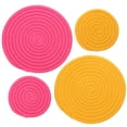 thumbnail image 1 of Uxcell 4 Pcs 4 Inch 7 Inch Plant Coasters Mat Pot Holders Plant Saucer Autumn Yellow & Plum Red, 1 of 1
