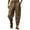 Brown, variant on JTieacloth Drawstring Pants for Men Men's Spring And Autumn Casual Pants With Solid Color Striped Elastic Loose Pants Fashion Sweatpants Black