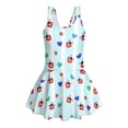 thumbnail image 4 of Uourmeti Playful Ladybug & Heart Striped Swim Dress for Girls - Quick Dry Skirted One-Piece Bathing Suit for Beach & Pool Fun, 4 of 8